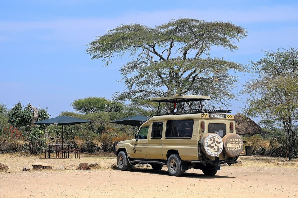 Safari land cruiser on a game drive